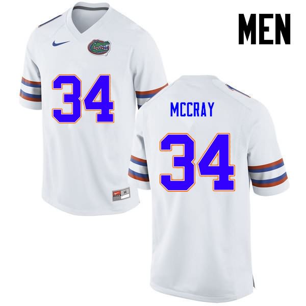 NCAA Florida Gators Lerentee McCray Men's #34 Nike White Stitched Authentic College Football Jersey SGU2664WE